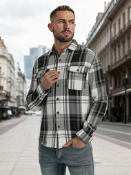 Pánska košeľa čiernobiela OZONEE NB/MC728N/3