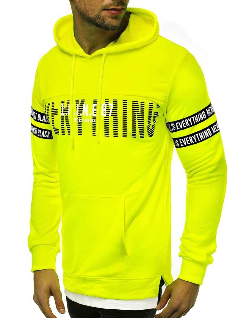 Pánska Mikina žltá neón OZONEE MACH/3123