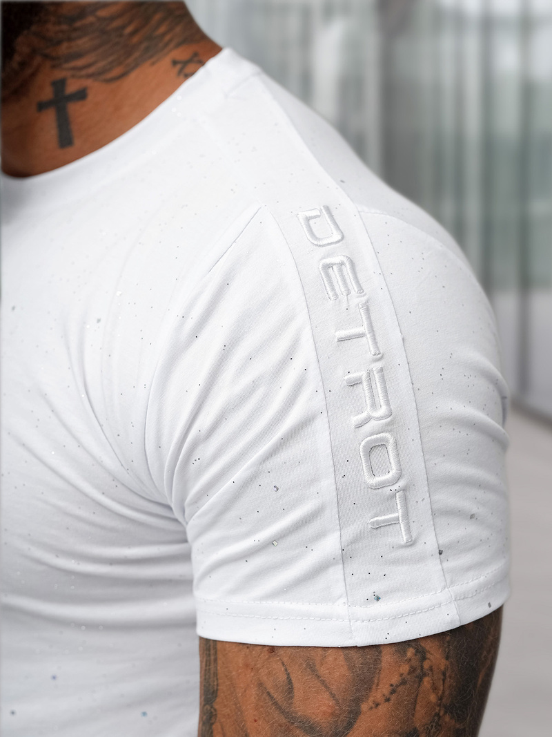 Pánske Tričko Biele OZONEE O/QQ1388