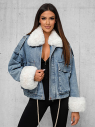 Dámska Riflová Bunda Modrá OZONEE JS/11Z8219Z