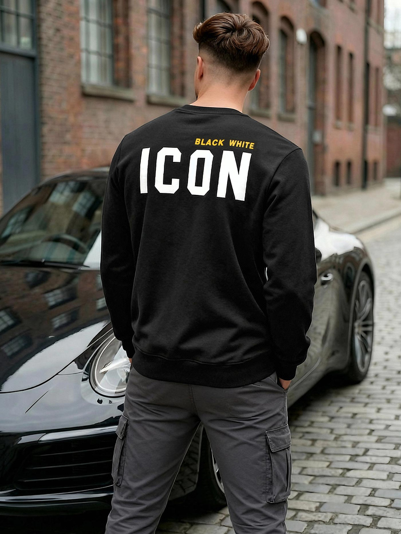 Pánska Mikina Čierna OZONEE JS/8B1753/3