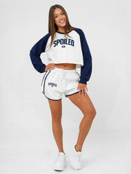 Dámska dvojdielna tepláková súprava bielo-námornícke modré OZONEE JS/M58631AB