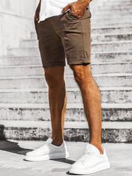 Pánske chino kraťasy hnedé OZONEE DJ/1007