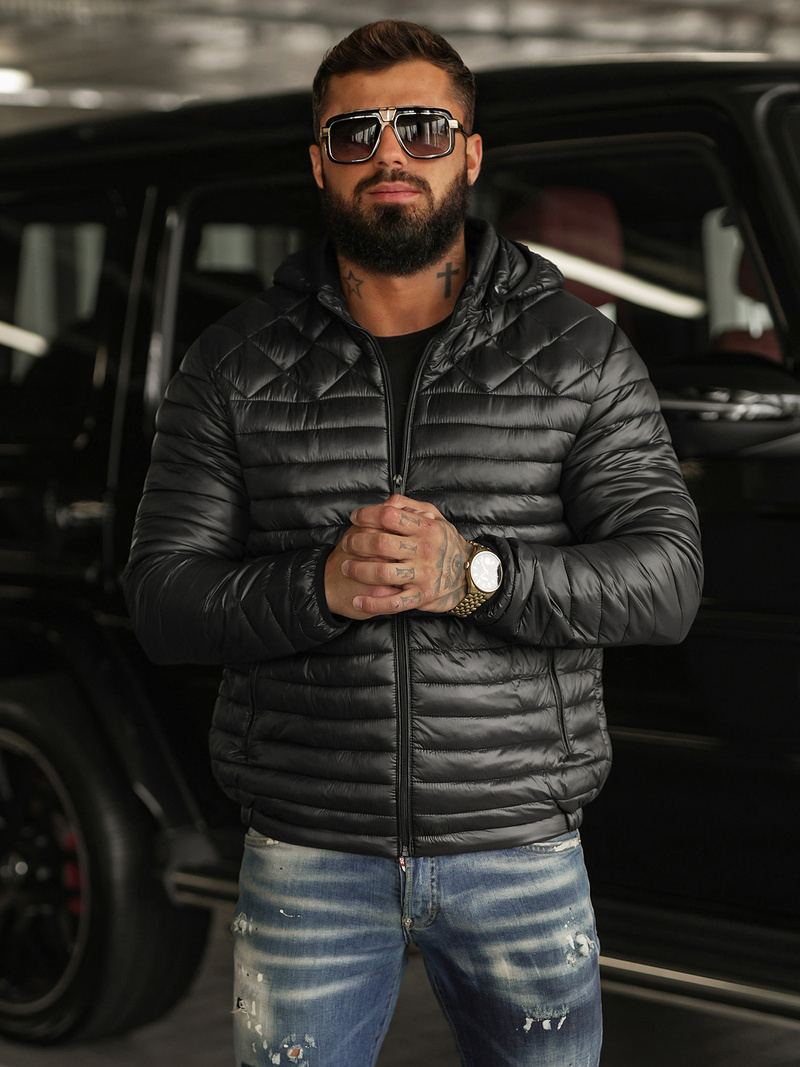 Pánska Bunda Čierna OZONEE JS/16M9328/392BZ