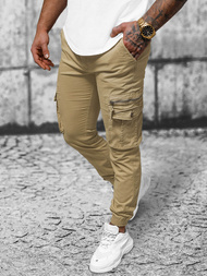 Pánske Chino Jogger Nohavice Béžové OZONEE NB/MP0201K