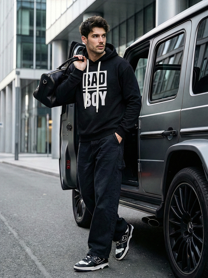 Pánska Mikina Čierna OZONEE JS/65B3909/3Z