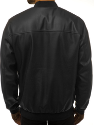 Pánska koženková bunda Čierna OZONEE N/6121