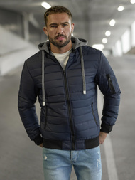 Pánska Bunda Námornícka Modrá OZONEE JS/8M985/215Z