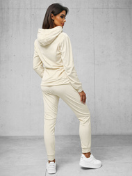 Dámska Velúrová Tepláková Súprava Ecru OZONEE O/8C1175/155Z