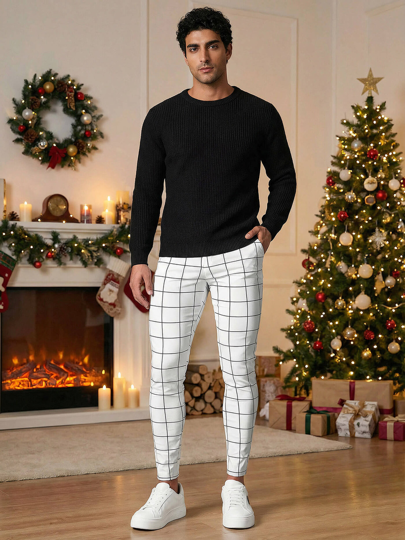 Pánske Chino Nohavice Biele OZONEE O/P4009Z