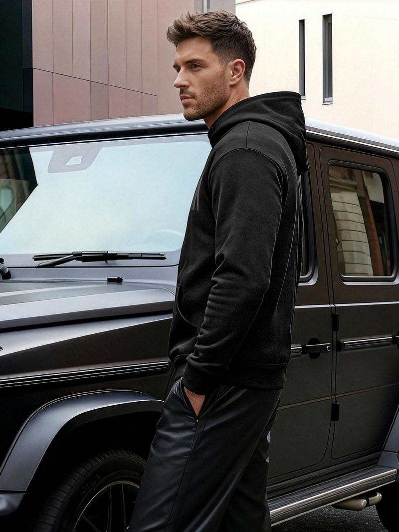 Pánska Mikina Čierna OZONEE JS/8B1990/3