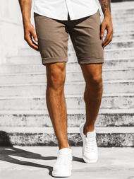 Pánske chino kraťasy hnedé OZONEE DJ/1006