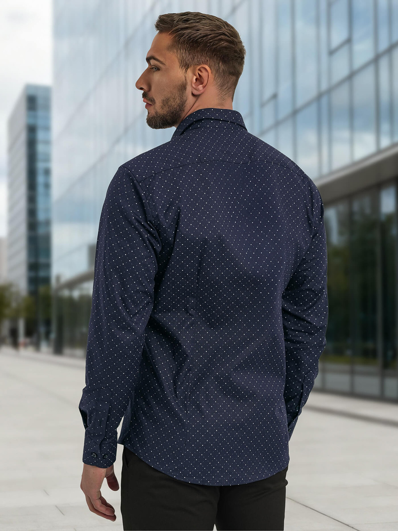 Pánska Košeľa Námornícka Modré OZONEE V/V183