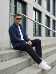 Pánska Mikina Námornícka modrá OZONEE JS/HH016/25