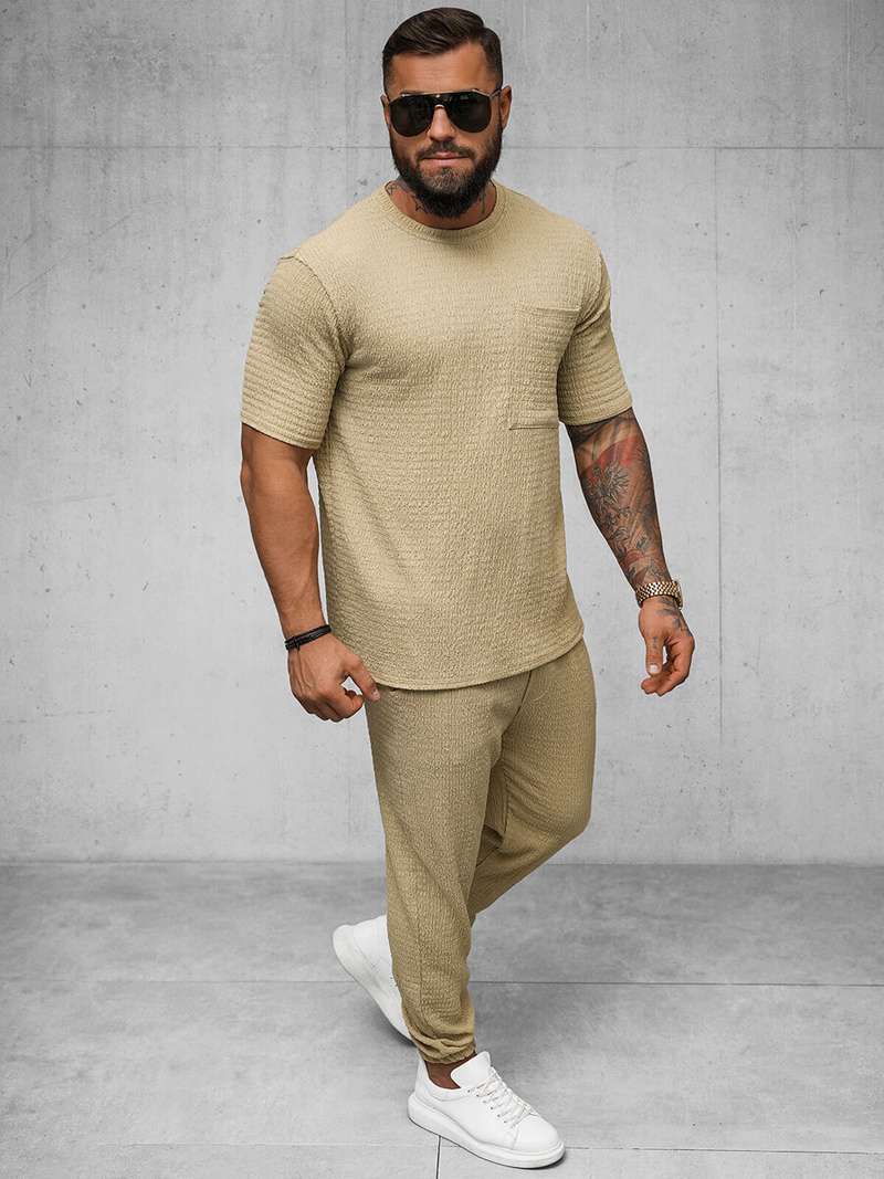 Pánske Tričko Camelový OZONEE O/Y960T