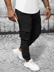 Pánske Chino Jogger Nohavice Čierne OZONEE NB/MP0105NZ