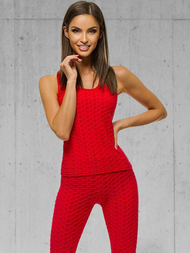 Dámska dvojdielna tepláková súprava Červený OZONEE JS/YW88037/5