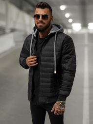 Pánska Bunda Čierna OZONEE JS/8M985/392