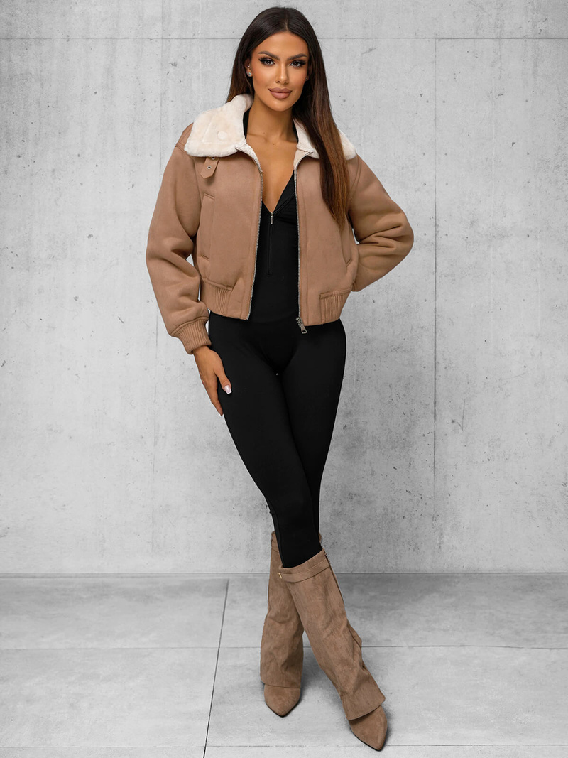 Dámska bunda béžová OZONEE O/81326Z