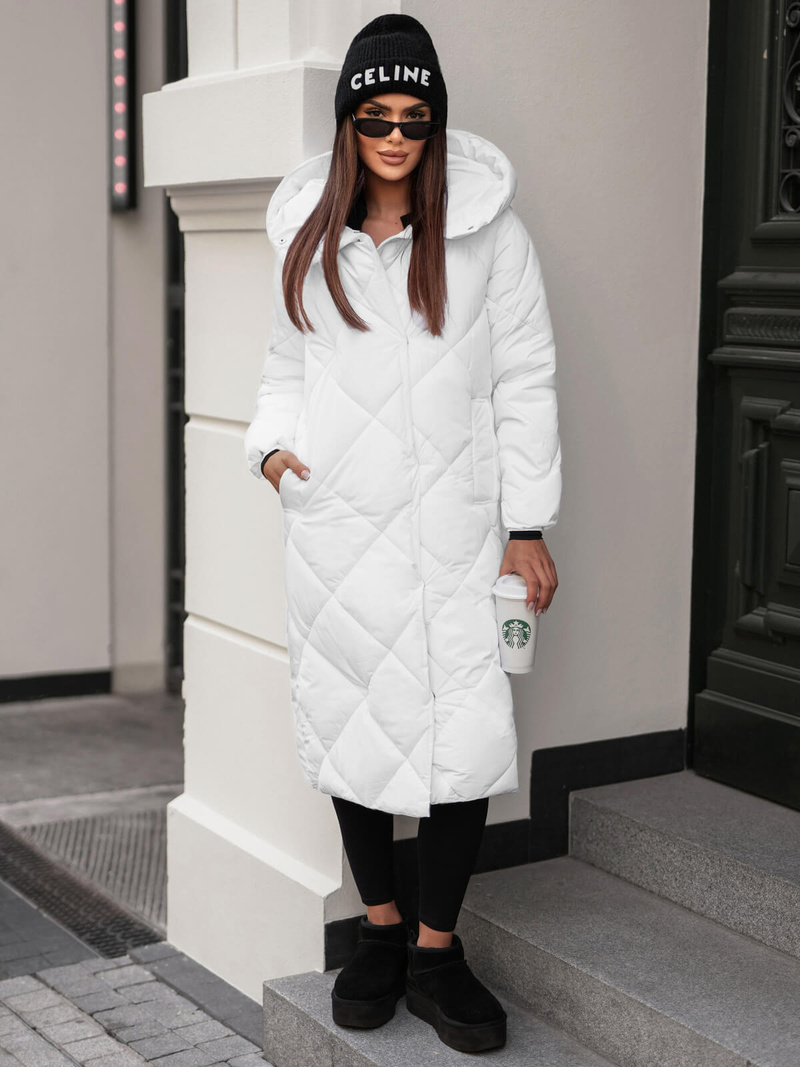 Dámska bunda biela OZONEE JS/5M3173/281Z