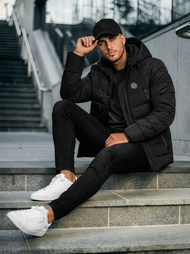Pánska Bunda Čierna OZONEE JS/31M5081/392Z