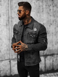 Pánska Riflová Bunda Čierna OZONEE NB/MJ515N