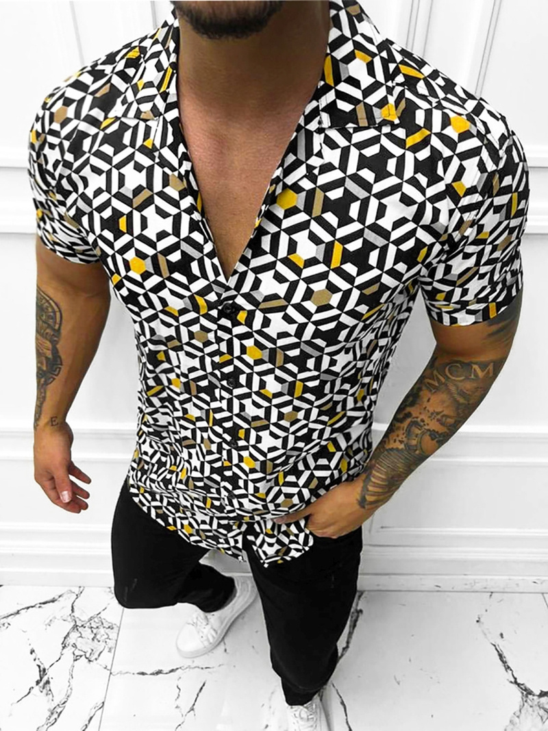 Pánska košeľa s krátkym rukávom pestré OZONEE E/1400/137