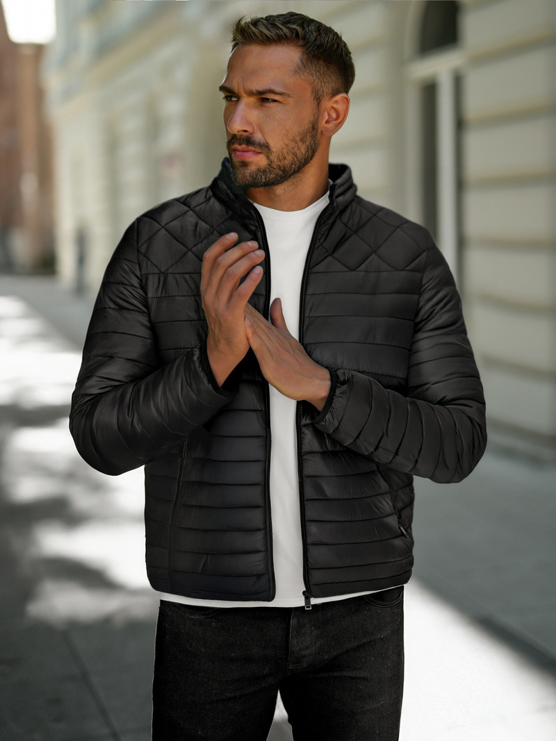 Pánska Bunda Čierna OZONEE JS/16M9328/392B