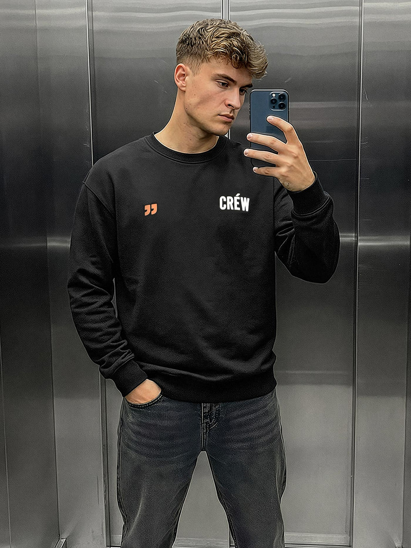 Pánska Mikina Čierna OZONEE JS/65B3917/3Z