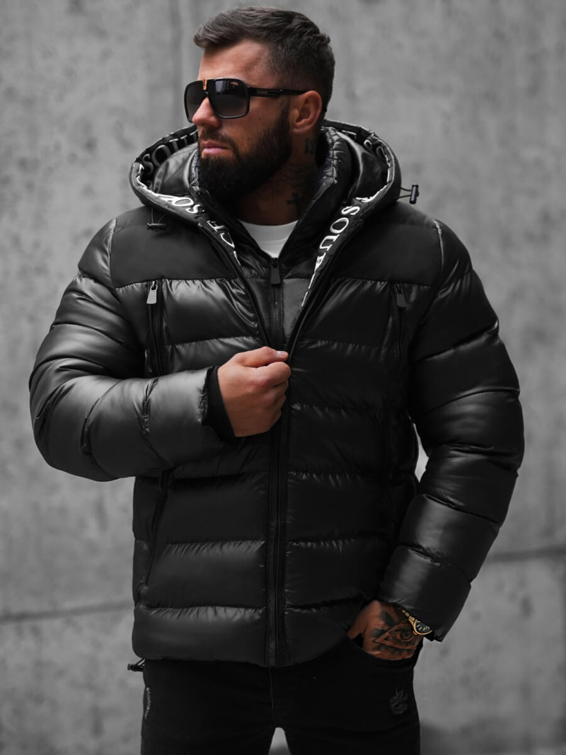 Pánska Bunda Čierna OZONEE JS/M8110/392