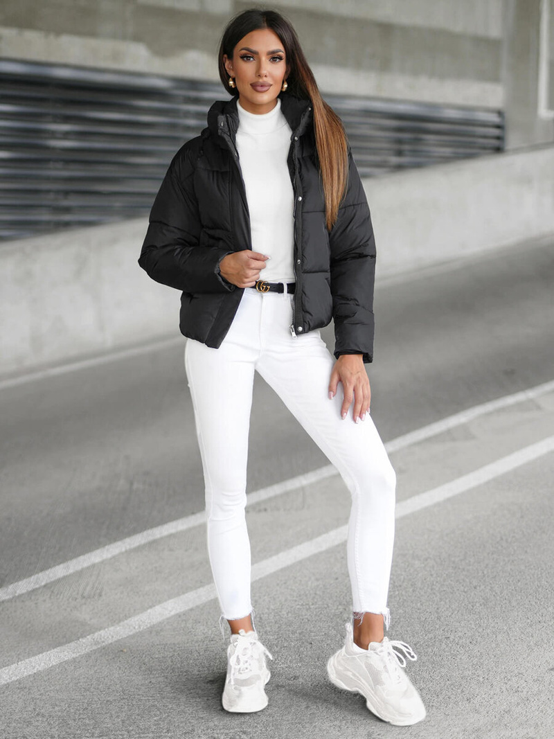 Dámska Bunda Čierna OZONEE JS/16M9188/392Z