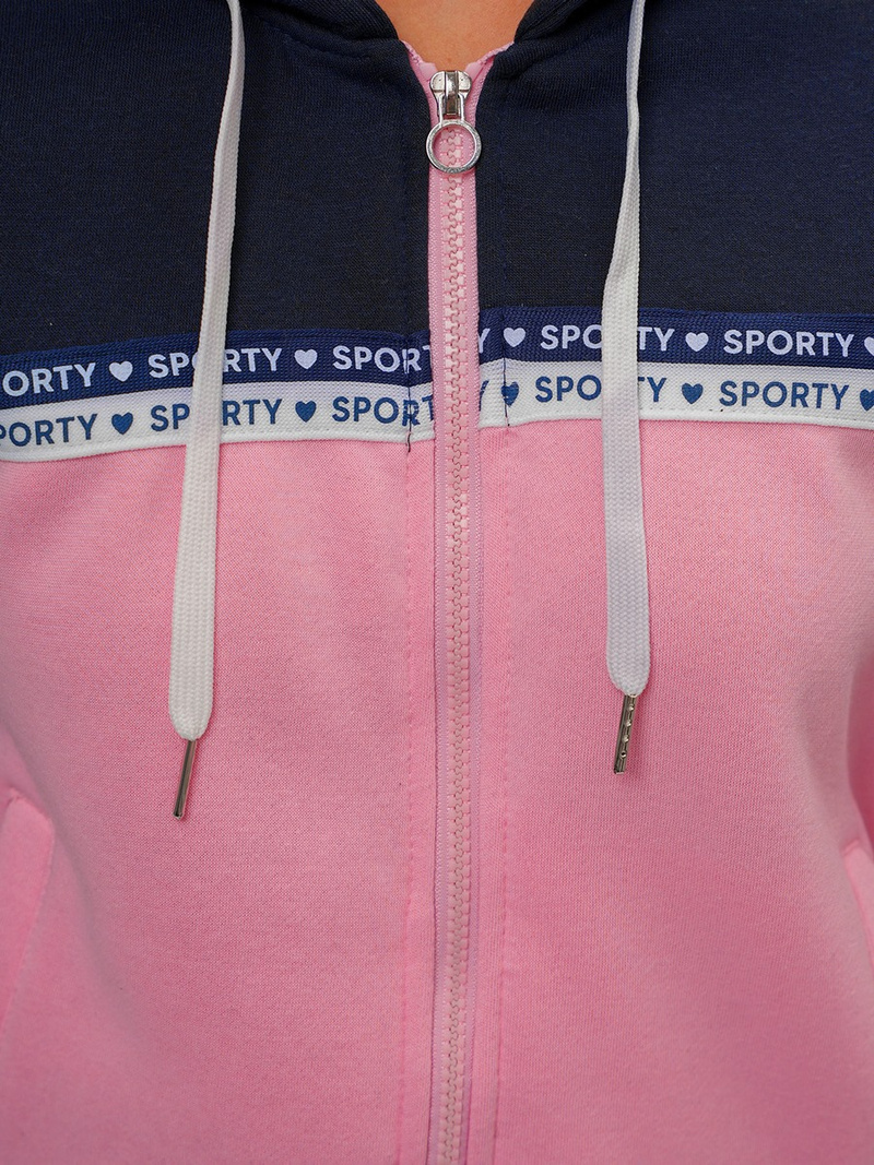 Dámska Mikina Tmavomodro-Ružová OZONEE JS/B26044Z