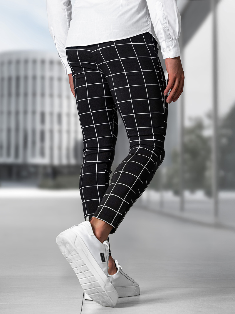 Pánske Chino Nohavice Čierne OZONEE O/P4009Z