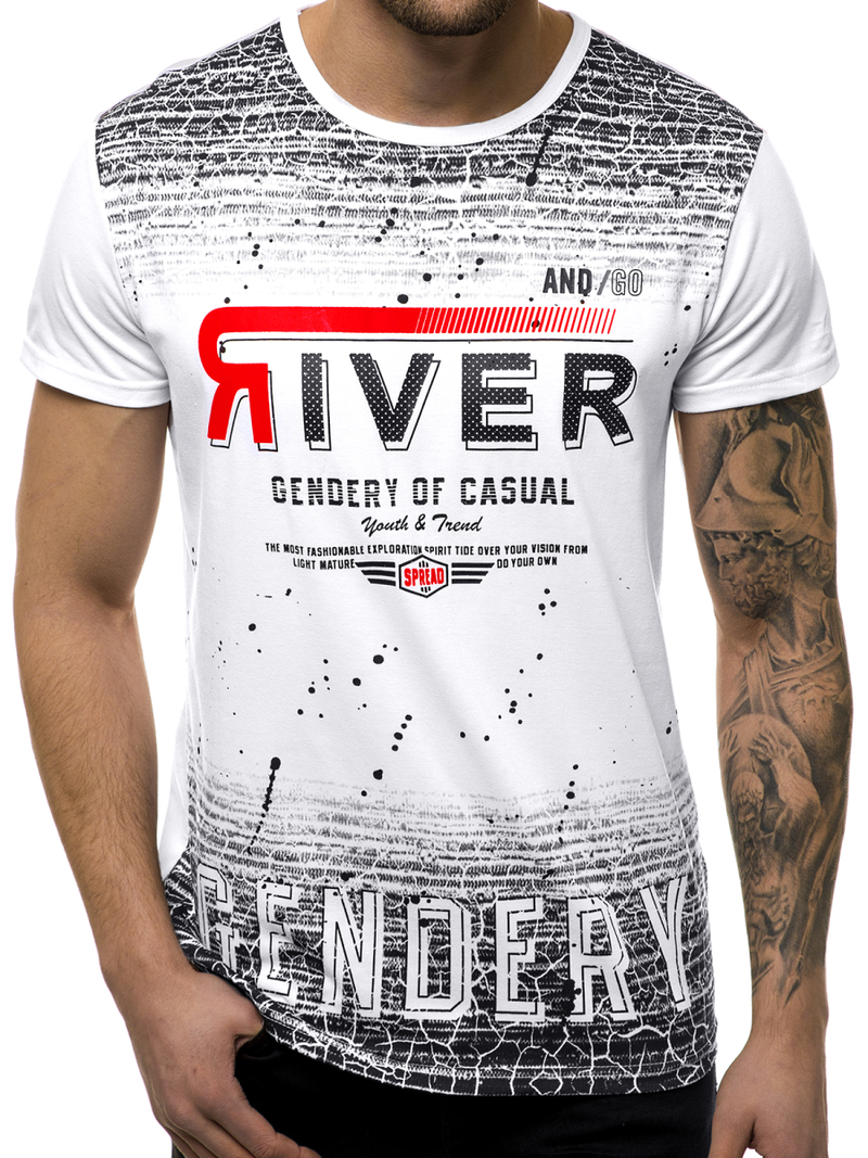 Pánske Tričko Biele OZONEE JS/SS10960