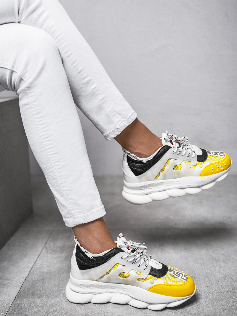 Dámske sneakersy bielo-žlté OZONEE G/2021