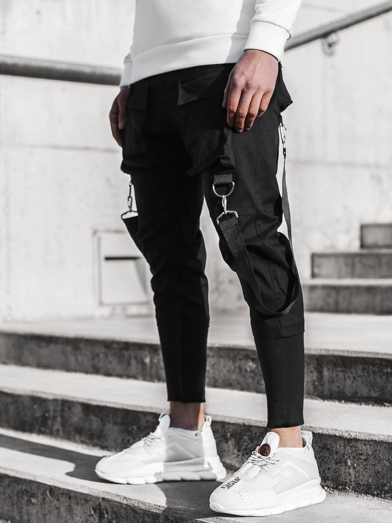 Pánske jogger nohavice nohavice Čierne OZONEE G/11133