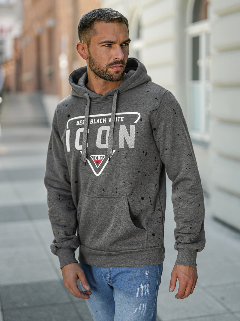 Pánska Mikina Grafitová OZONEE JS/8B1737/5