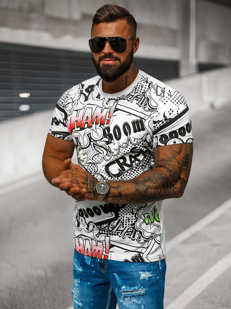 Pánske Tričko Biele OZONEE O/T137/1