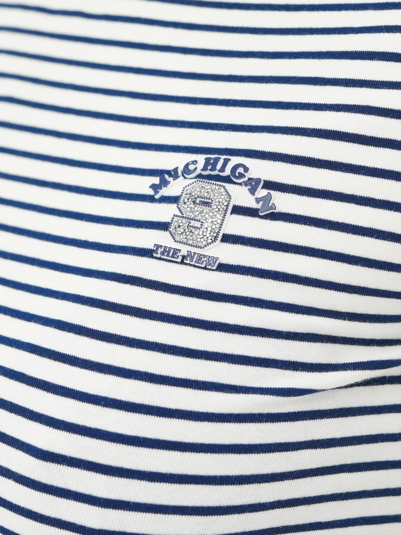 Dámske tričko bielo-námornícke modré OZONEE JS/R61604