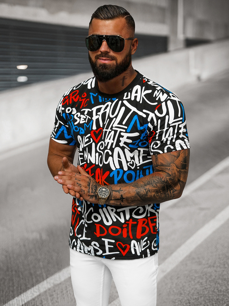 Pánske Tričko Čierne OZONEE O/T1271/3