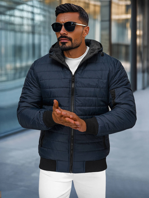 Pánska Bunda Námornícka modrá OZONEE JS/MY13Z