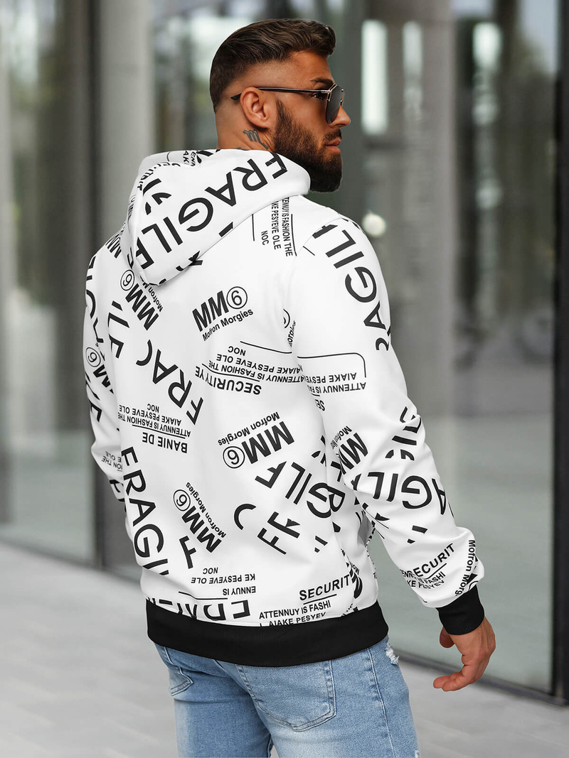 Pánska Mikina Biela OZONEE JS/8B1255/1