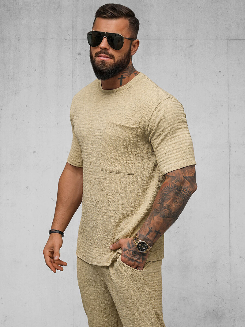 Pánske Tričko Camelový OZONEE O/Y960T