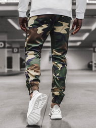 Pánske chino jogger nohavice Maskáčové-Zelené OZONEE A/0952