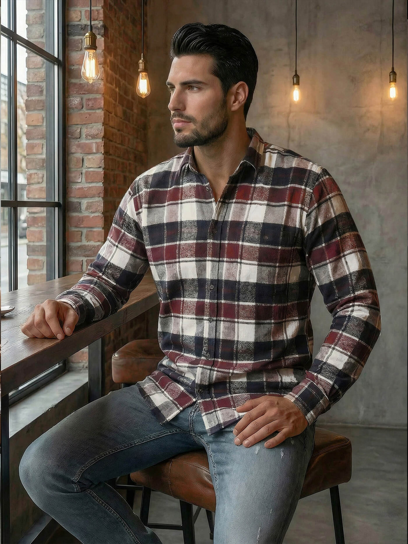 Pánska Košeľa Bordová OZONEE V/V174Z