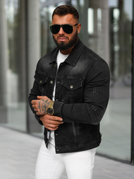 Pánska Riflová Bunda Čierna OZONEE NB/MJ514N