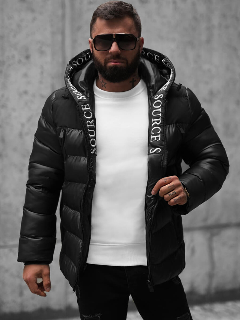 Pánska Bunda Čierna OZONEE JS/M8110/392