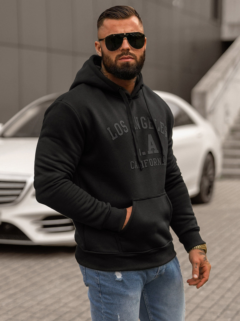 Pánska Mikina Čierna OZONEE JS/8B1356/3