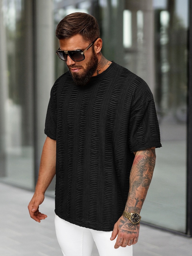 Pánske Tričko Čierne OZONEE O/B1149