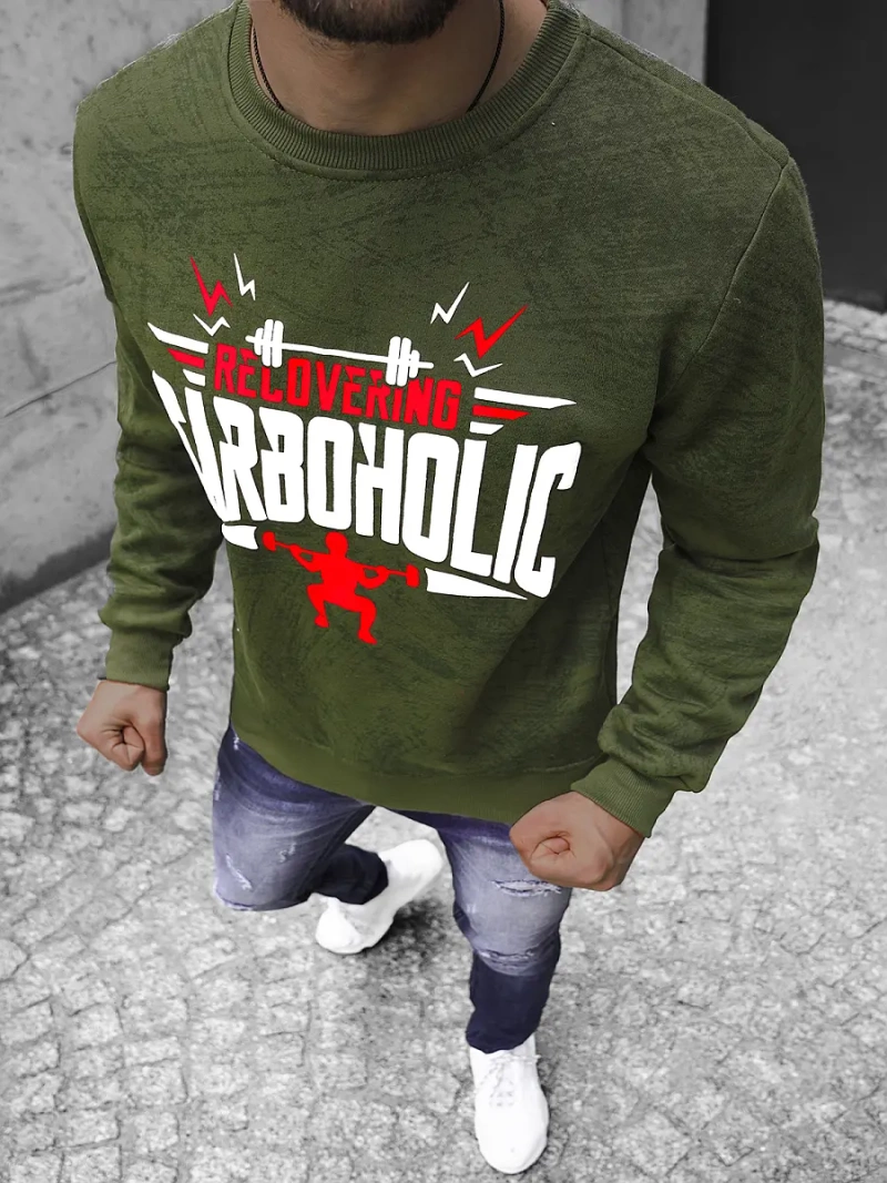 Pánska Mikina Zelené OZONEE JS/Y10089